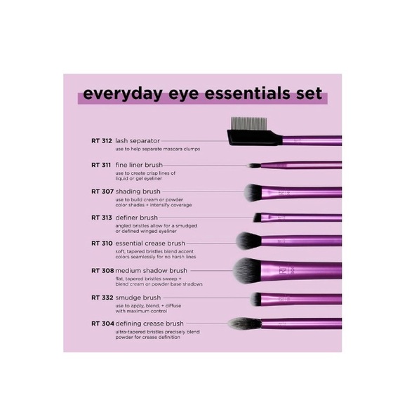 Real Techniques Makeup Brush Set Everyday Eye Essentials - Picture 3 of 14